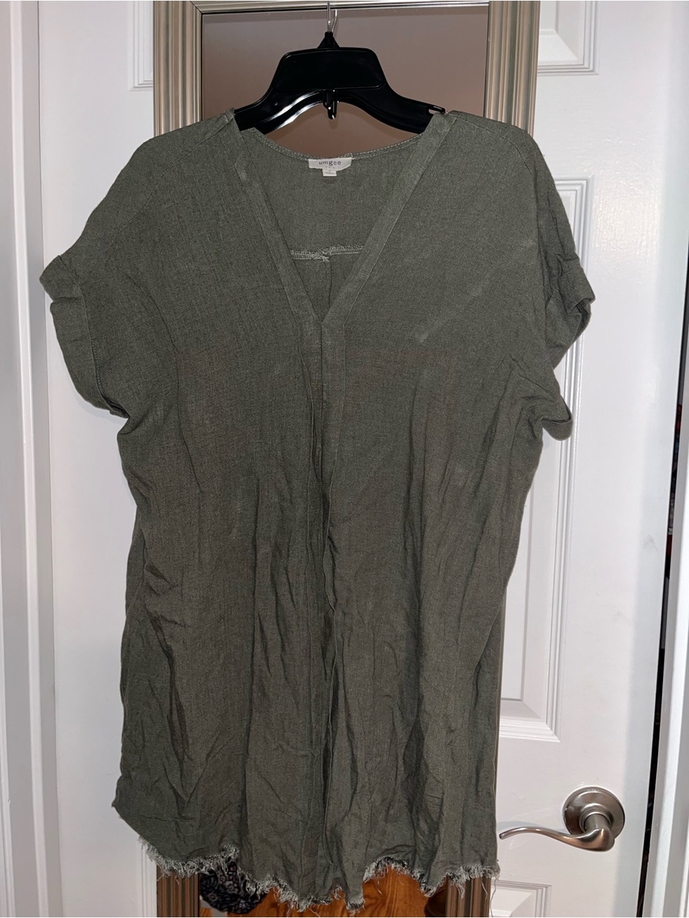 Women's Umgee Olive Green V-Neck Dress